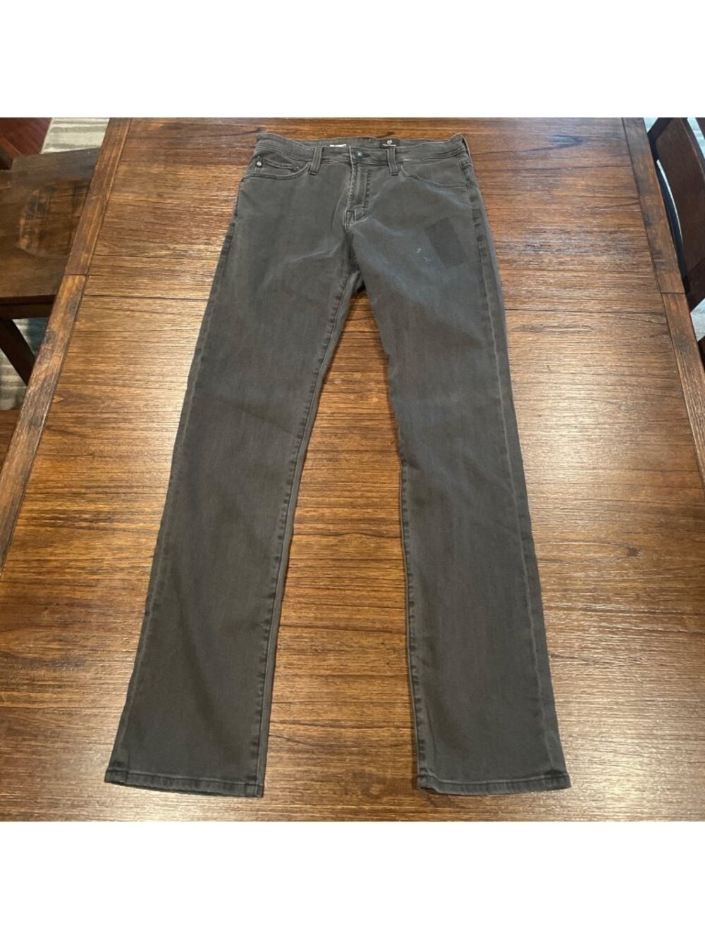 AG Everett Slim Straight Jean Mens 31x33.5 Faded Black Charcoal Stretch Denim